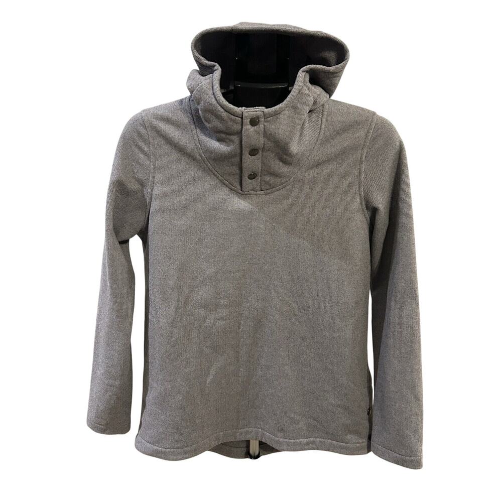 The North Face Gray Hoodie Thermal Knit Stitch Pullover Womenโs M